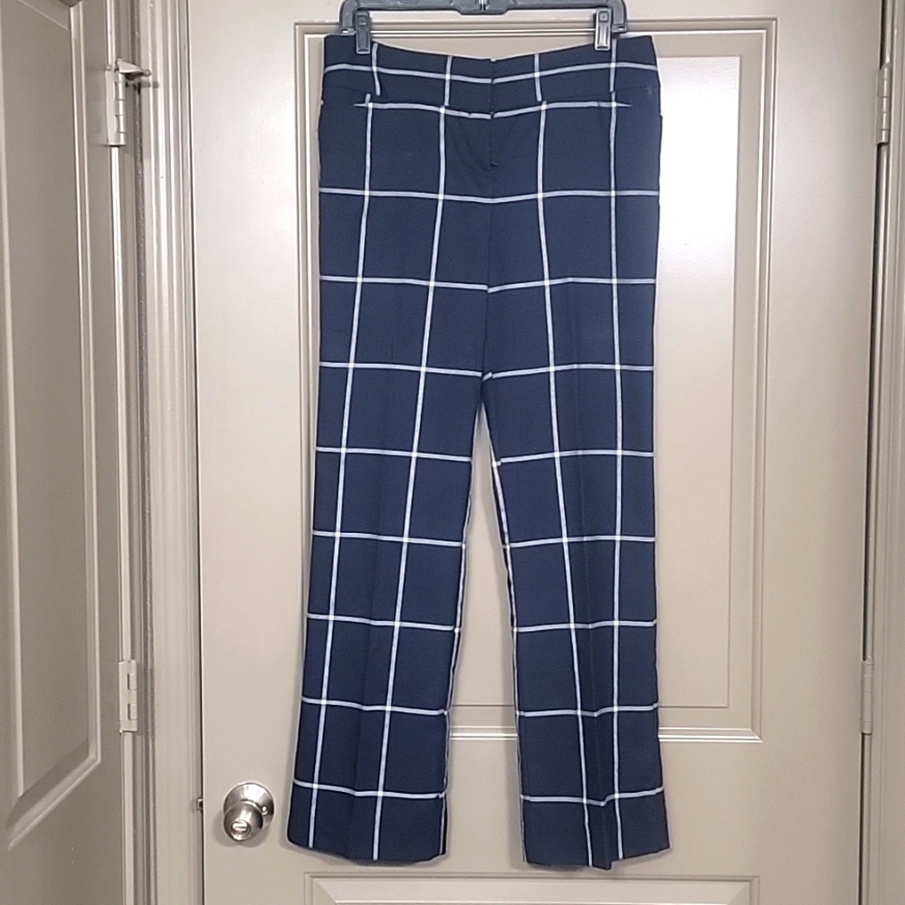 Worthington modern fit navy/white plaid slacks